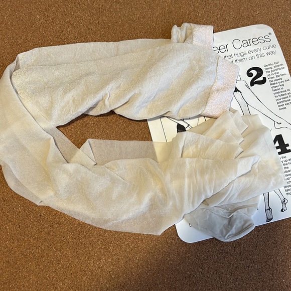Vintage Sheer Control Top Pantyhose size long bone 81 shiny size M - Picture 14 of 17